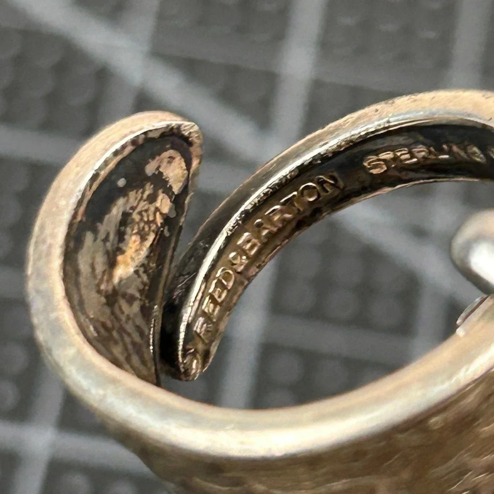 Reed & Barton Sterling Silver Spoon Ring Crane Heron Floral Bypass Size 7.25‎